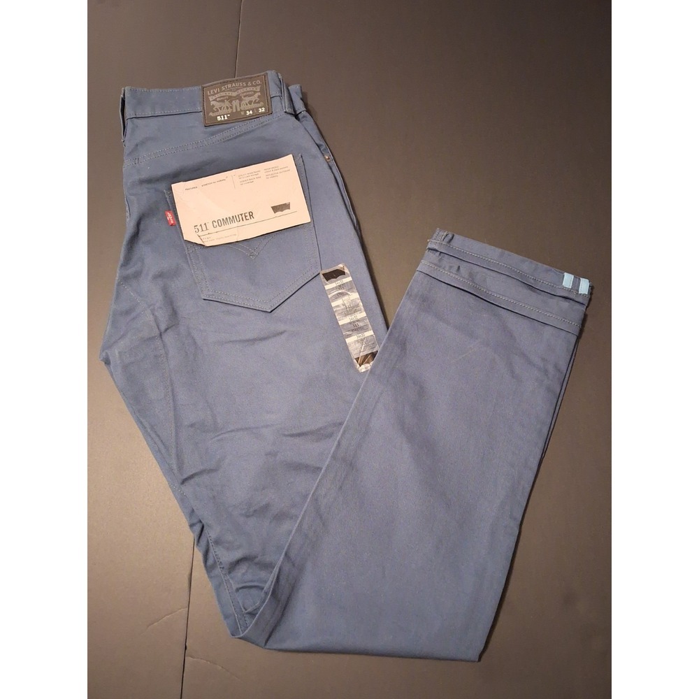 Levi's Men's 511 Slim Fit Commuter Trouser Steel Blue / Periwinkle 34W x 30L NWT